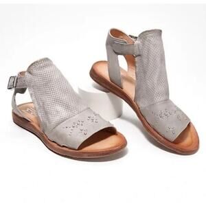 Miz Mooz Fifi Women’s Size 36 Grey Leather Gladiator Sandals Shoes Boho Studded